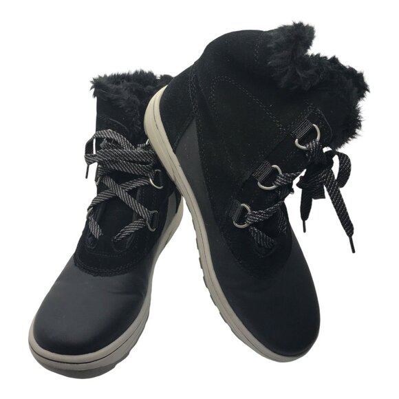 Bare Traps Black Suede with Faux Fur Lace‎ up Boots - Picture 1 of 5